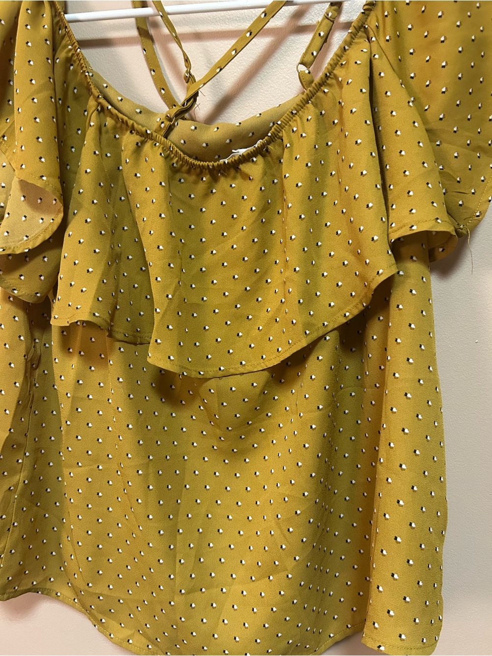 Maurices Cold Shoulder Ruffle Sleeve Top - Picture 4 of 4